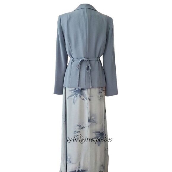 Vintage David Warren NY Blue Floral Maxi Skirt Set - Picture 14 of 15